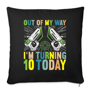 Laser Tag Anniversaire Joueur de Laser Tag - Housse de coussin décorative 45 x 45 cm - noir - Devant