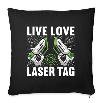 Laser Tag Anniversaire Laser Tag Joueur - Housse de coussin décorative 45 x 45 cm - noir - Devant