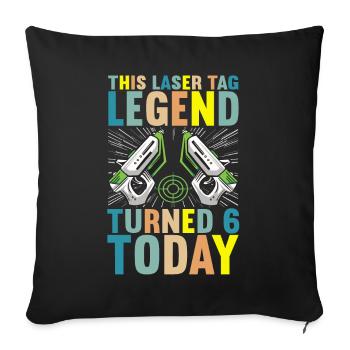 Laser Tag Anniversaire Laser Tag Joueur - Housse de coussin décorative 45 x 45 cm - noir - Devant