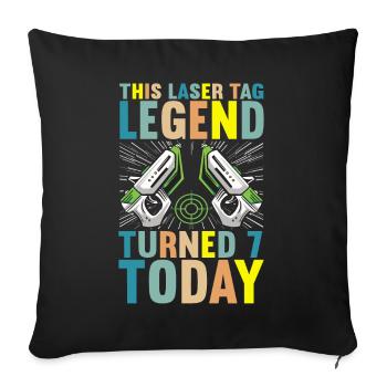 Laser Tag Anniversaire Laser Tag Joueur - Housse de coussin décorative 45 x 45 cm - noir - Devant
