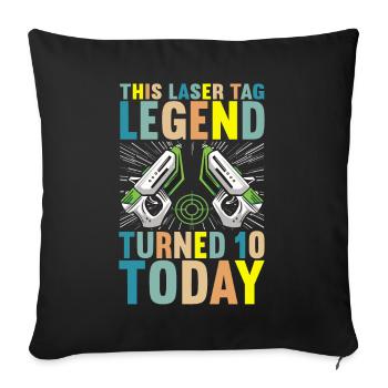 Laser Tag Anniversaire Laser Tag Joueur - Housse de coussin décorative 45 x 45 cm - noir - Devant