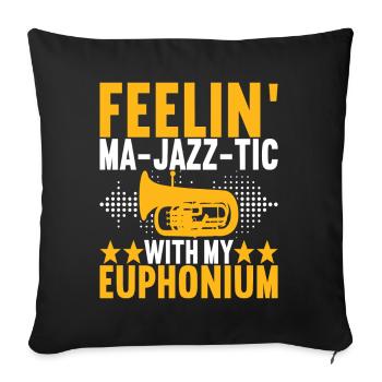 Euphonium Euphoniste - Housse de coussin décorative 45 x 45 cm - noir - Devant