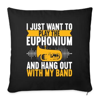 Euphonium Euphoniste - Housse de coussin décorative 45 x 45 cm - noir - Devant