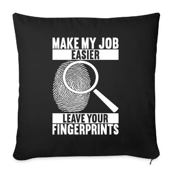 Criminalistique - Housse de coussin décorative 45 x 45 cm - noir - Devant