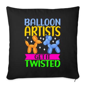 Balloon Animal Balloon Twisting - Sofa pillowcase 17,3'' x 17,3'' (45 x 45 cm) - black - Front