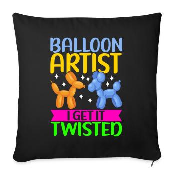 Balloon Animal Balloon Twisting - Sofa pillowcase 17,3'' x 17,3'' (45 x 45 cm) - black - Front