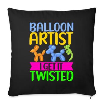 Balloon Animal Balloon Twisting - Sofa pillowcase 17,3'' x 17,3'' (45 x 45 cm) - black - Front