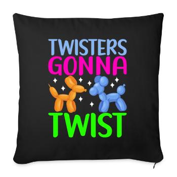 Balloon Animal Balloon Twisting - Sofa pillowcase 17,3'' x 17,3'' (45 x 45 cm) - black - Front