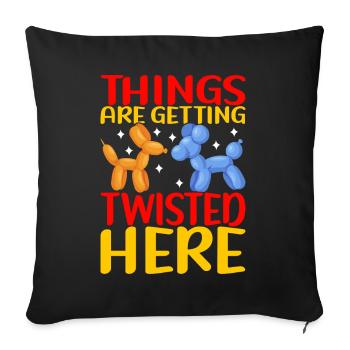 Balloon Animal Balloon Twisting - Sofa pillowcase 17,3'' x 17,3'' (45 x 45 cm) - black - Front