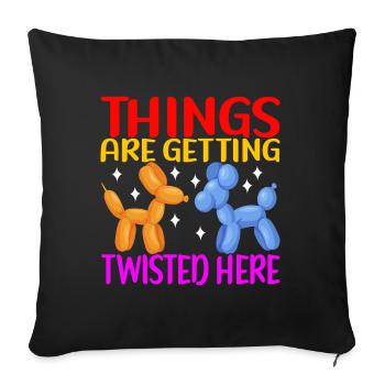 Balloon Animal Balloon Twisting - Sofa pillowcase 17,3'' x 17,3'' (45 x 45 cm) - black - Front