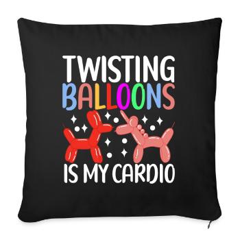 Balloon Animal Balloon Twisting - Sofa pillowcase 17,3'' x 17,3'' (45 x 45 cm) - black - Front