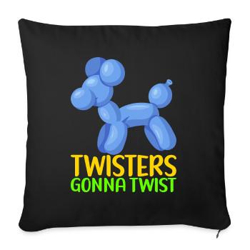 Ballontier Balloon Twisting - Sofakissenbezug 45 x 45 cm - Schwarz - Vorne