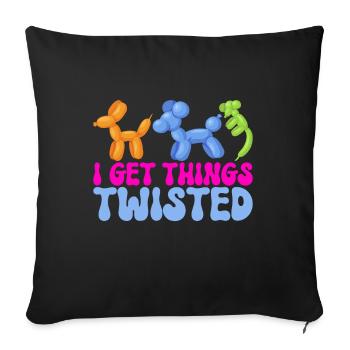 Balloon Animal Balloon Twisting - Sofa pillowcase 17,3'' x 17,3'' (45 x 45 cm) - black - Front
