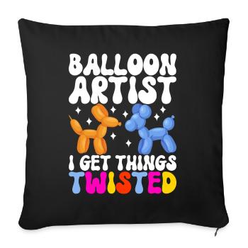 Balloon Animal Balloon Twisting - Sofa pillowcase 17,3'' x 17,3'' (45 x 45 cm) - black - Front