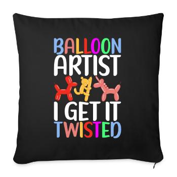 Balloon Animal Balloon Twisting - Sofa pillowcase 17,3'' x 17,3'' (45 x 45 cm) - black - Front