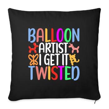 Balloon Animal Balloon Twisting - Sofa pillowcase 17,3'' x 17,3'' (45 x 45 cm) - black - Front
