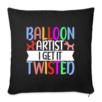 Balloon Animal Balloon Twisting - Sofa pillowcase 17,3'' x 17,3'' (45 x 45 cm) - black - Front