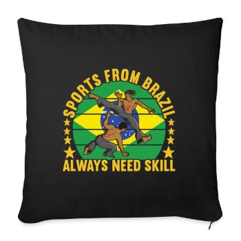 Capoeira Capoeirista - Sofa pillowcase 17,3'' x 17,3'' (45 x 45 cm) - black - Front