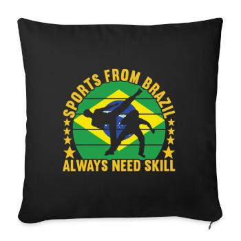 Capoeira Capoeirista - Sofa pillowcase 17,3'' x 17,3'' (45 x 45 cm) - black - Front