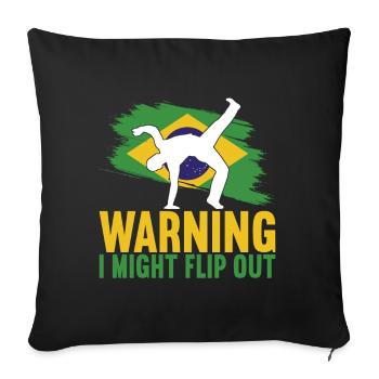 Capoeira Capoeirista - Sofa pillowcase 17,3'' x 17,3'' (45 x 45 cm) - black - Front