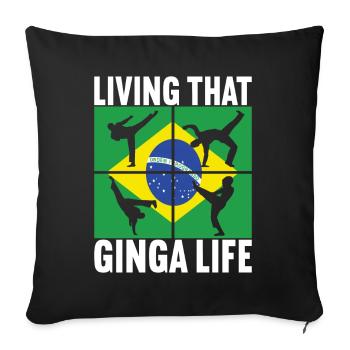 Capoeira Capoeirista - Sofa pillowcase 17,3'' x 17,3'' (45 x 45 cm) - black - Front