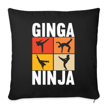 Capoeira Capoeirista - Sofa pillowcase 17,3'' x 17,3'' (45 x 45 cm) - black - Front