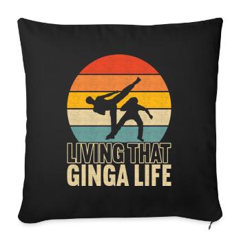 Capoeira Capoeirista - Sofa pillowcase 17,3'' x 17,3'' (45 x 45 cm) - black - Front