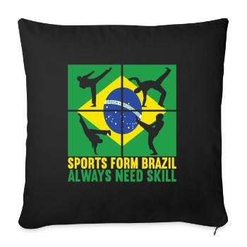 Capoeira Capoeirista - Sofa pillowcase 17,3'' x 17,3'' (45 x 45 cm) - black - Front