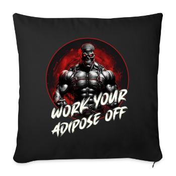 Bodybuilding Motivation Muscle Skull Six Pack - Sofa pillowcase 17,3'' x 17,3'' (45 x 45 cm) - black - Front