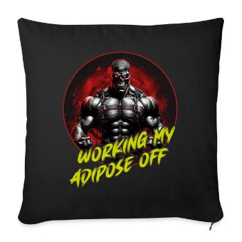 Bodybuilding Motivation Muscle Skull Six Pack - Sofa pillowcase 17,3'' x 17,3'' (45 x 45 cm) - black - Front