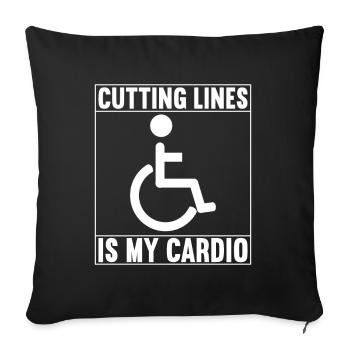 Wheelchair users Wheelchair - Sofa pillowcase 17,3'' x 17,3'' (45 x 45 cm) - black - Front