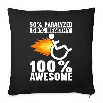 Wheelchair users Wheelchair - Sofa pillowcase 17,3'' x 17,3'' (45 x 45 cm) - black - Front