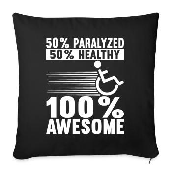 Wheelchair users Wheelchair - Sofa pillowcase 17,3'' x 17,3'' (45 x 45 cm) - black - Front