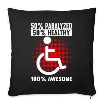 Wheelchair users Wheelchair - Sofa pillowcase 17,3'' x 17,3'' (45 x 45 cm) - black - Front