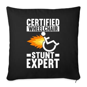 Wheelchair users Wheelchair - Sofa pillowcase 17,3'' x 17,3'' (45 x 45 cm) - black - Front