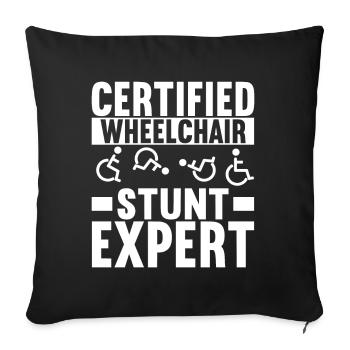 Wheelchair users Wheelchair - Sofa pillowcase 17,3'' x 17,3'' (45 x 45 cm) - black - Front