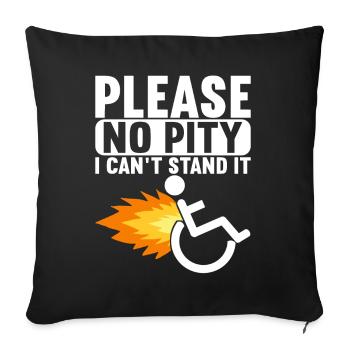 Wheelchair users Wheelchair - Sofa pillowcase 17,3'' x 17,3'' (45 x 45 cm) - black - Front