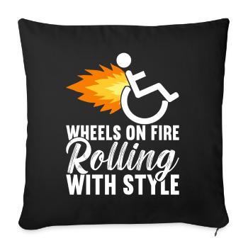 Wheelchair users Wheelchair - Sofa pillowcase 17,3'' x 17,3'' (45 x 45 cm) - black - Front