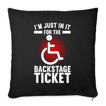 Wheelchair users Wheelchair - Sofa pillowcase 17,3'' x 17,3'' (45 x 45 cm) - black - Front