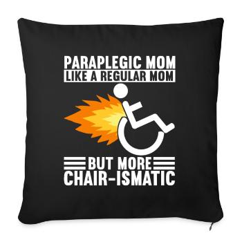 Wheelchair users Wheelchair - Sofa pillowcase 17,3'' x 17,3'' (45 x 45 cm) - black - Front