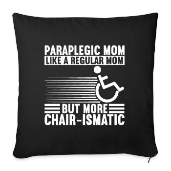 Wheelchair users Wheelchair - Sofa pillowcase 17,3'' x 17,3'' (45 x 45 cm) - black - Front