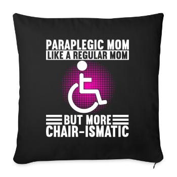 Wheelchair users Wheelchair - Sofa pillowcase 17,3'' x 17,3'' (45 x 45 cm) - black - Front