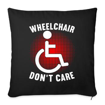 Wheelchair users Wheelchair - Sofa pillowcase 17,3'' x 17,3'' (45 x 45 cm) - black - Front