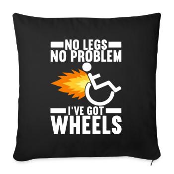 Wheelchair users Wheelchair - Sofa pillowcase 17,3'' x 17,3'' (45 x 45 cm) - black - Front