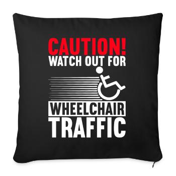 Wheelchair users Wheelchair - Sofa pillowcase 17,3'' x 17,3'' (45 x 45 cm) - black - Front