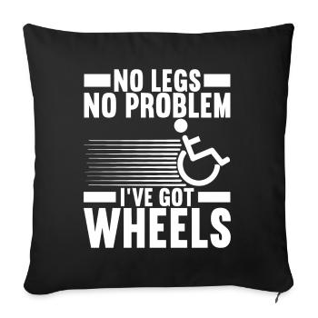Wheelchair users Wheelchair - Sofa pillowcase 17,3'' x 17,3'' (45 x 45 cm) - black - Front