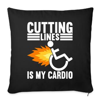Wheelchair users Wheelchair - Sofa pillowcase 17,3'' x 17,3'' (45 x 45 cm) - black - Front