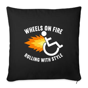 Wheelchair users Wheelchair - Sofa pillowcase 17,3'' x 17,3'' (45 x 45 cm) - black - Front