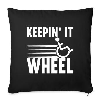 Wheelchair users Wheelchair - Sofa pillowcase 17,3'' x 17,3'' (45 x 45 cm) - black - Front