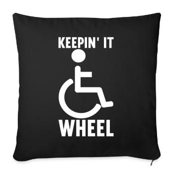 Wheelchair users Wheelchair - Sofa pillowcase 17,3'' x 17,3'' (45 x 45 cm) - black - Front